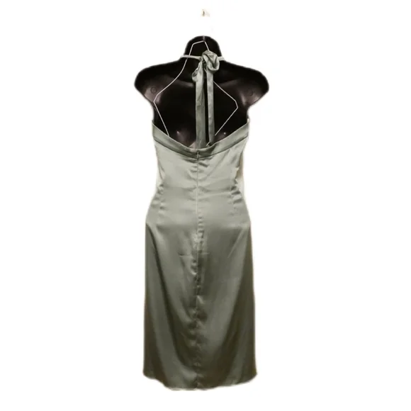 SOLD!! BETSEY JOHNSON Sage Green Silk Satin Halter Dress, size 4 - Picture 4 of 6